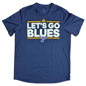 Adidas Navy St. Louis Blues Men's Dri-fit Shirt - Let's Go Blues XL